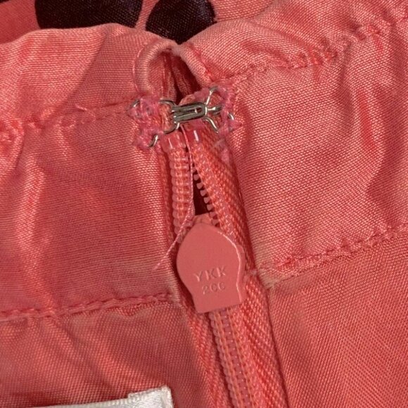 Vintage Kay Unger Pink Coral Polka Dots Midi Dress 8 - Picture 7 of 14